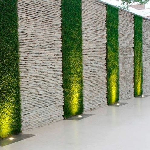 Fachada comercial com listras verdes